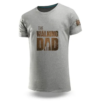 The Walking Dad Смешни 2023 Мъжки t-shirt, однотонная дрехи, Дишащи Летни класически Спортни блузи за Фитнес с къс ръкав