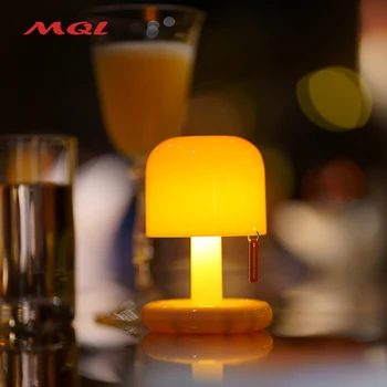 Настолна лампа с гъби MQL, акумулаторна батерия лека нощ, преносима USB зареждане, пълноценната нощна настолна лампа, лампа за декориране на дневната