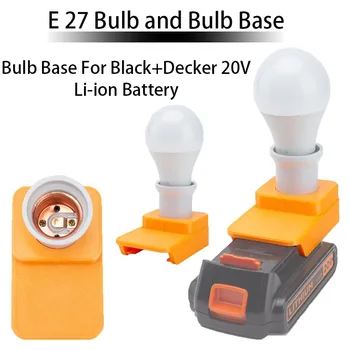 Работна лампа E27 Портативна led крушка E27 за вътрешно и външно осветление за Black + Decker 20V Литиево-йонна батерия Основата на лампата