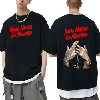 Тениска с рапър Real Hasta La Muerte, ежедневни тениски с къс ръкав, Без топ